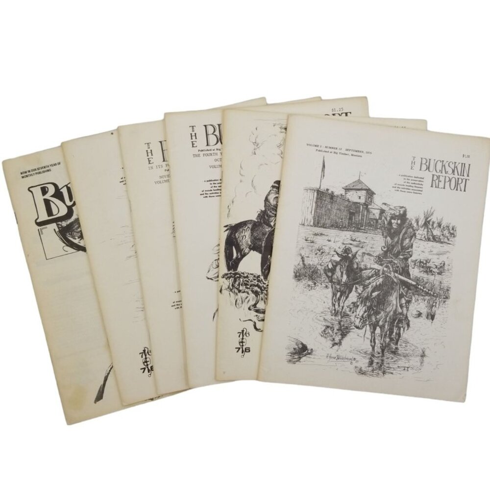 Vintage The Buckskin Report Magazine Collection of 6 Various Issues between 1975